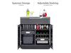 Outdoor Kitchen Aluminum Slate Gray Cabinet Shelves with bottles and containers featuring spacious storage and adjustable shelving