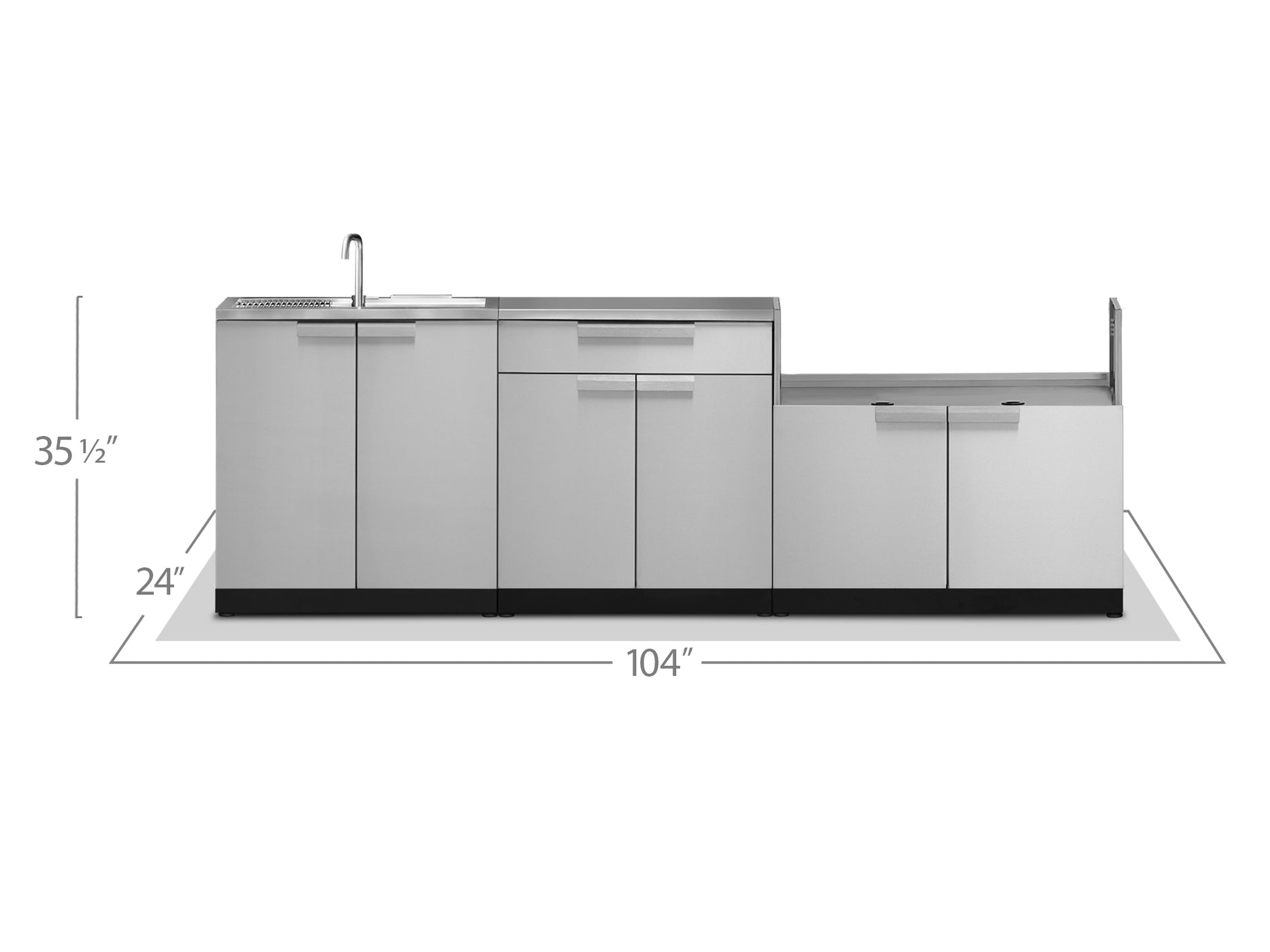 NewAge 3Piece Outdoor Kitchen Set Sink, Bar & Grill