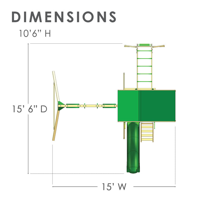 Dimensions of the Gorilla Playsets Outing With Monkey Bars Swing Set