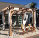 Charming poolside setup featuring Outdoor Living Today Pergola with Retractable Canopy 8×10.