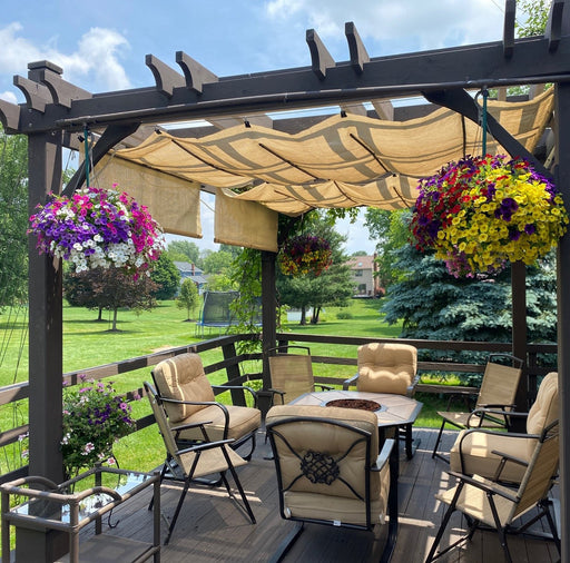Pergola with Canopy 10×12  with chairs