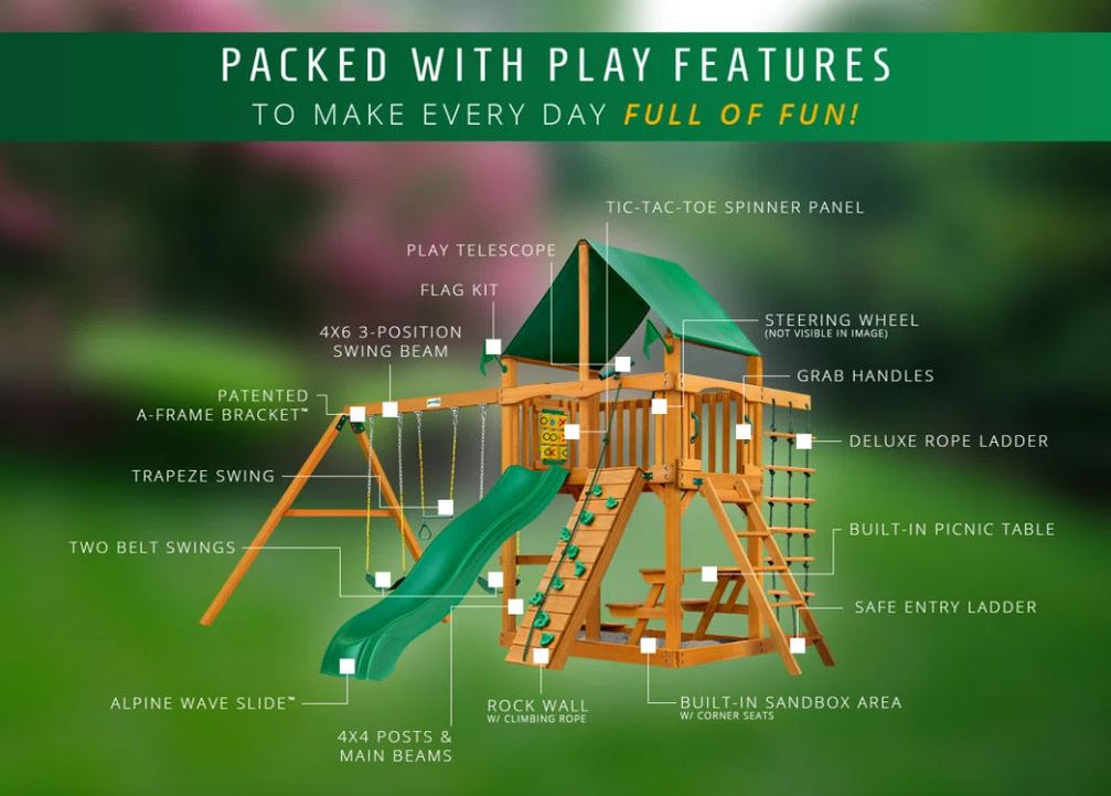 Gorilla Playsets Chateau Swing Set - Ultimate Backyard Fun for Kids ...