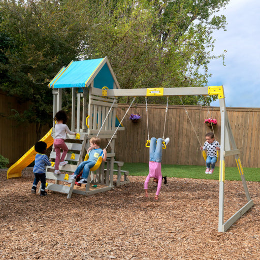 Kids playing on the outdoor playground