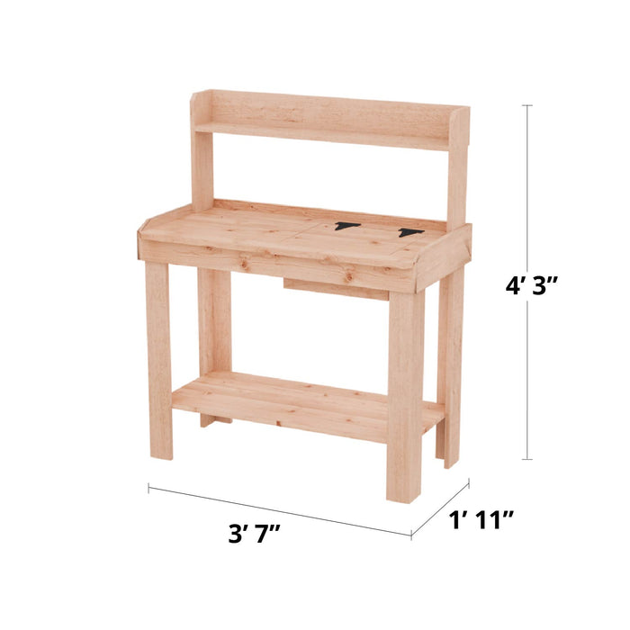 Specification diagram of Outdoor Living Today's Potting Bench 4x2