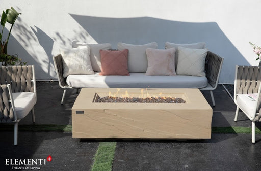 Colorado Rectangular Concrete Fire Pit Table with sofa