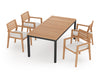 Rhodes	4 Seater Dining Set with 72 Inch Table	Natural Teak	Canvas Natural	in white background
