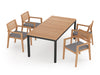 Rhodes	4 Seater Dining Set with 72 Inch Table	Natural Teak	Cast Slate	in white background