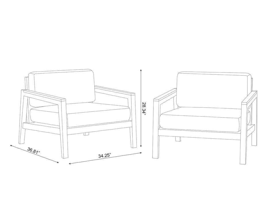 NewAge Rhodes Chat Chair (Set of 2) Diagram with chat chair measurements