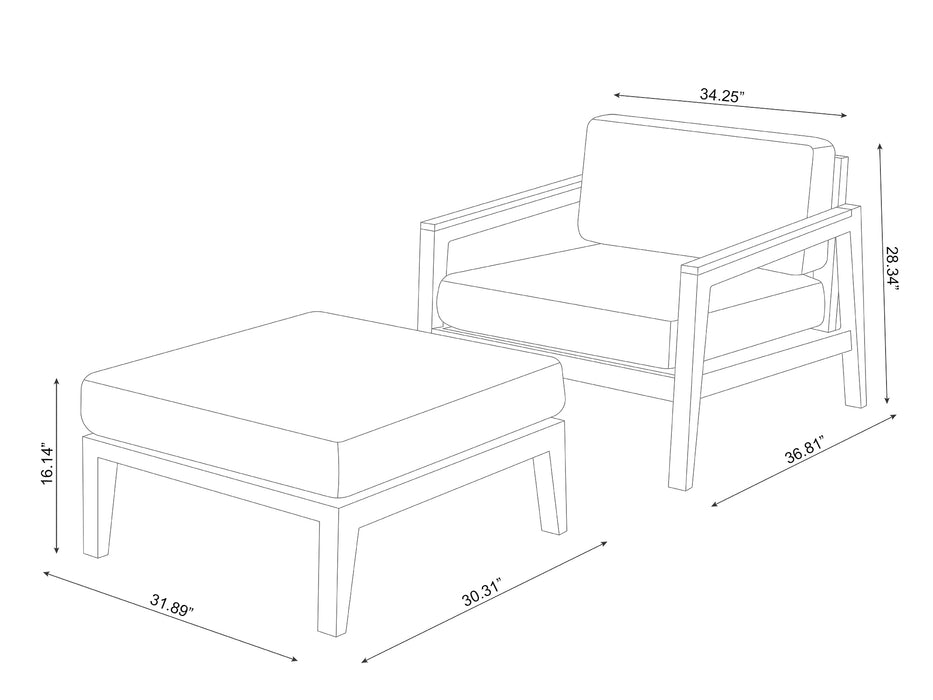 Rhodes	Chat Chair with Ottoman	dimensions