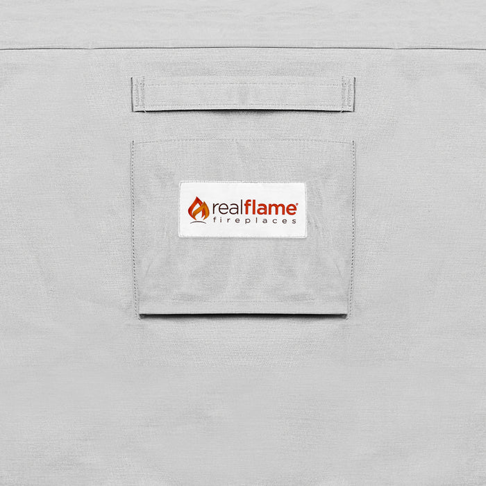 Logo detail on Real Flame Riverside Fire Bowl Storage Cover, Model A590 vent detail 
