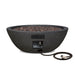 Detailed view of the edge of the Riverside Round Fire Pit C539LP-SHL Control system with rocks and hose