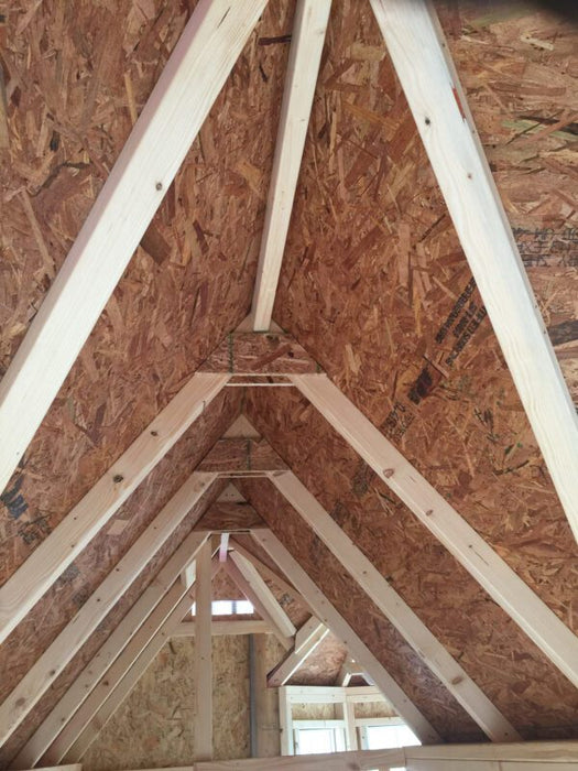 Detailed view of the interior roof of Little Cottage Company Sara's Victorian Mansion Playhouse.