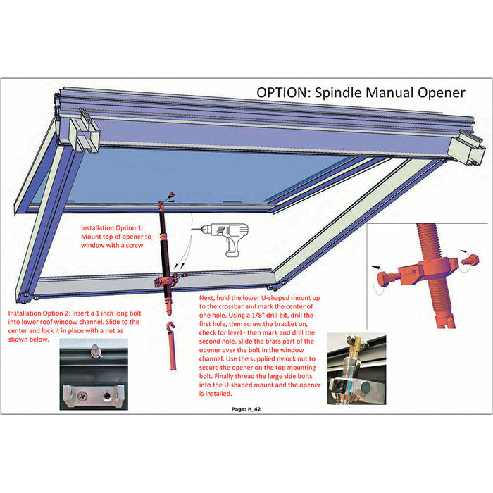 Exaco Royal Victorian Spindle Roof Window Opener Manual