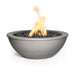 Lit Pewter 27" Round Sedona Fire Bowl Powder Coated Metal in white background