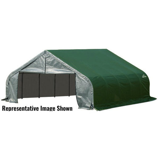ShelterLogic ShelterCoat 18 x 28 ft. Garage Peak green on a white background