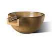 The Slick Rock Concrete Spill Water Bowl in Classic large, a tan concrete bowl with a rounded shape and a spout-like cutout on one side.