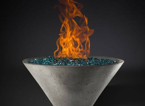 product image of Slick Rock Concrete Ridgeline Fire Bowl (Bowl + Media Pan) - No Burner with a dark background