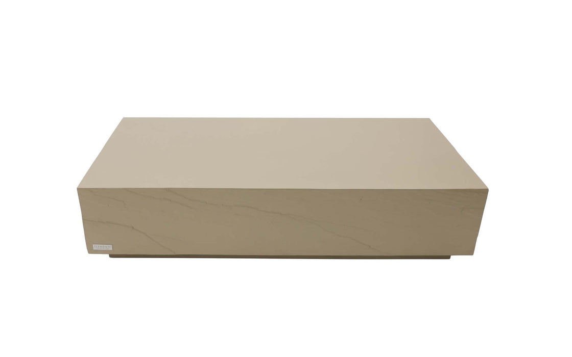 Elementi sunlight yellow rectangle coffee table showcased in isolation to highlight its minimalist design and smooth marble finish.