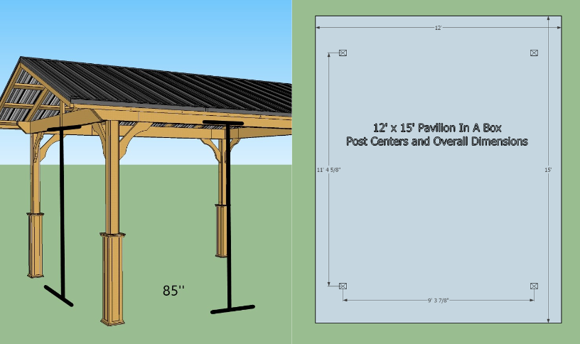 Pavilion-In-A-Box - 12 x 15 specifications drawing