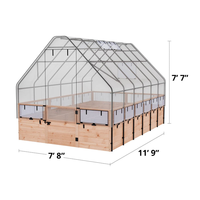 Raised Garden bed x12 with Greenhouse Specs Drawing
