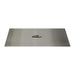 Sleek stainless steel cover designed for rectangular fire pits by The Outdoor Plus, in white background