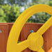 Close up of the yellow steering wheel in the Gorilla Playsets for kids