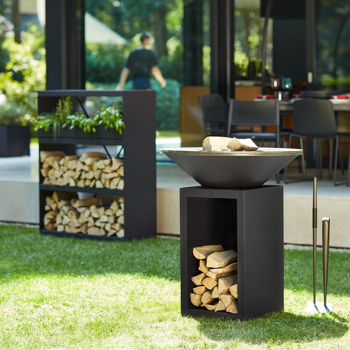 OFYR Storage Black 85 with firewood