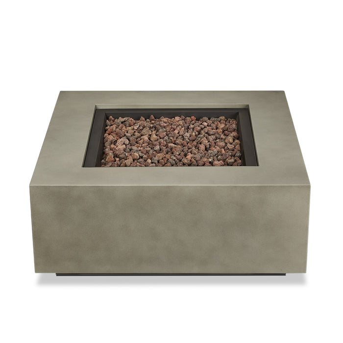 Top View of Real Flame Aegean Square Fire Pit with Lava Rock Bed fire pit 