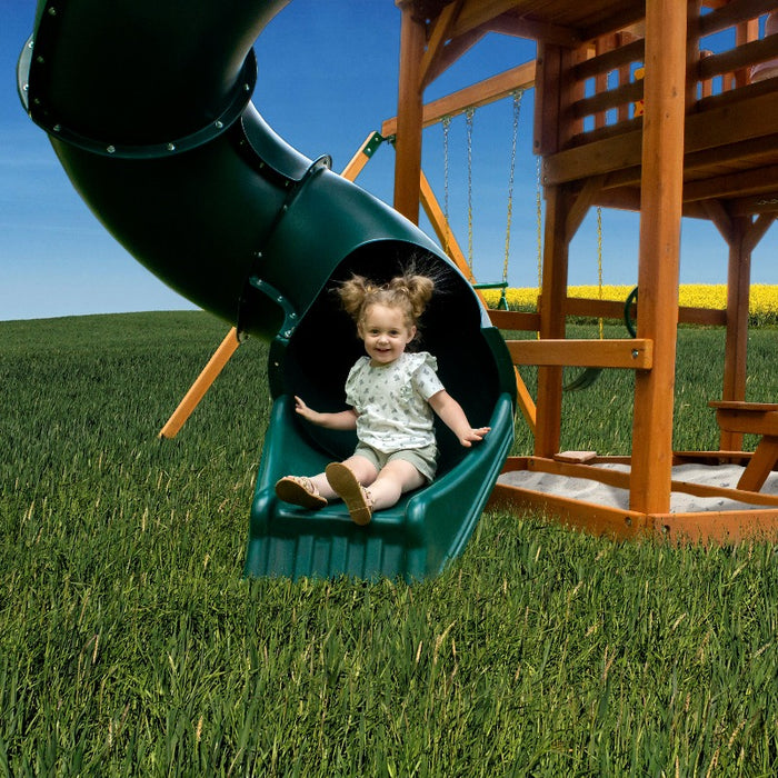 Child on the slide of Gorilla Playset