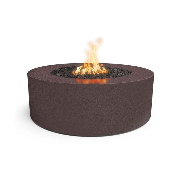 copper vein Unity Fire Pit Powder Coated Steel, lit in white background