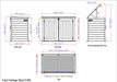 Duramax 2100L MultiStore Outdoor Storage Box technical drawing, showcasing dimensions and design specifications of the dual-door garbage shed with lift-up lid.