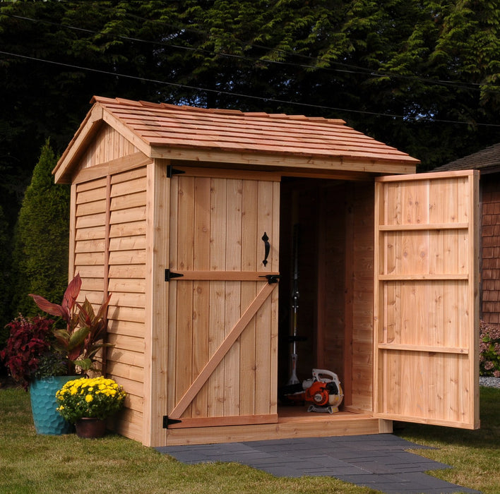 One door open of Maximizer Storage Shed 6×6