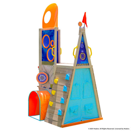 Wooden playset on a white background