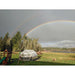 Riga XL 9 Greenhouse with rainbow outside