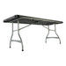 Angled bottom view of Lifetime 4 Pack 6-Foot Rectangle Nesting Table 480350 with locking legs and support bars