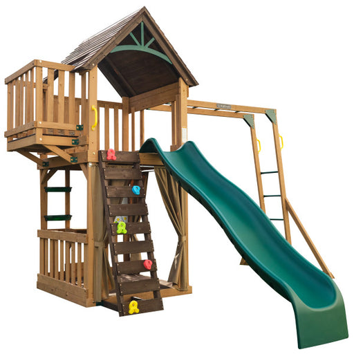 Front view of an empty clubhouse playset