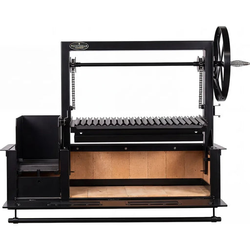 Sunterra Pro Series 48 inch Argentine brasero grill shown at a side angle, standing without its cart base.