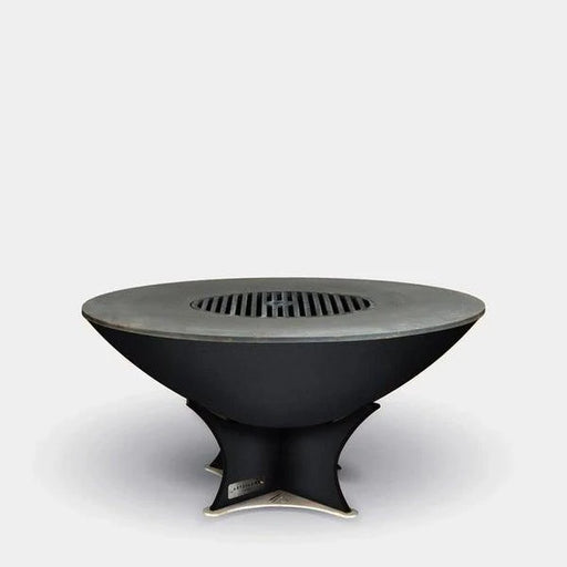 Arteflame Black Label Euro 40" Grill with Low Base, featuring a matte black finish and sleek contemporary design, isolated on a white background.