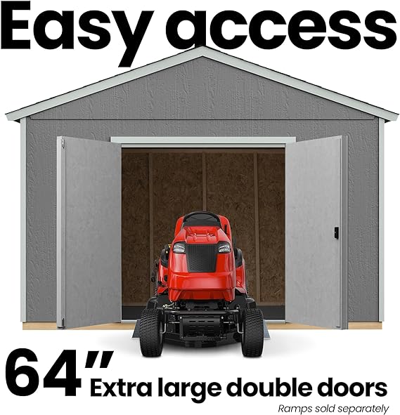 astoria wood shd easy access 64inch extra large double doors open illlustration