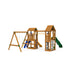 Back angle of Playstar Super Star Bronze Playset highlighting ladder, rock wall, and swings