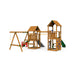Rear view of Playstar Super Star Silver Playset showcasing rock wall, monkey bars, and swing set