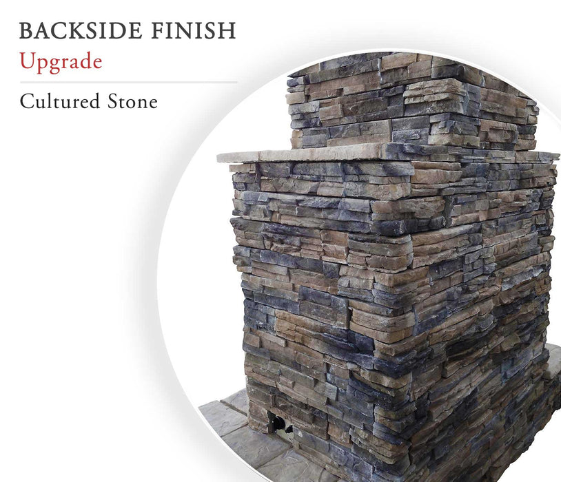 72-Inch Outdoor Fireplace backside finish detail