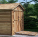 Outdoor Living Today Space Master 8x12 Wooden Garden shed with ramp in a backyard