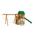 Rear view of Playstar Summit Silver wooden playset showing slide, swings, and climbing ladder for backyard fun.