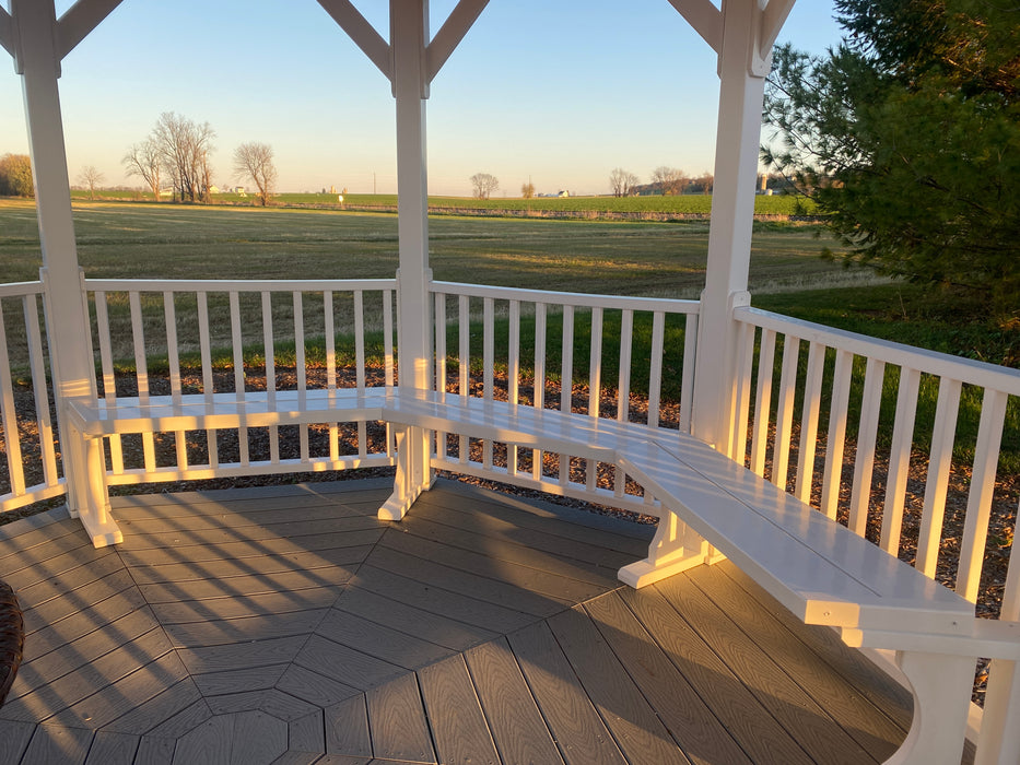 Foot Vinyl Gazebo-In-A-Box with a comfortable bench