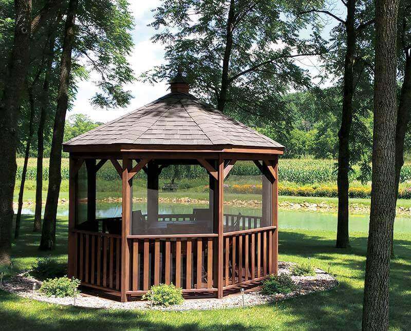 Gazebo-In-A-Box with Floor beside a lake