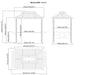 Roof dimensions drawing of Sojag BBQ Messina Grill Gazebo 6 x 8 ft