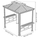 Dimensions drawing of Sojag Messina Grill 6x8. 