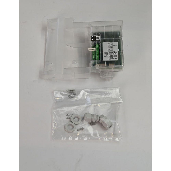 Bromic Affinity Smart-Heat Expansion Board kit with clear enclosure, BMS terminals, and included cable glands for Ethernet and automation integration