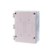 Angled view of Bromic Affinity Smart-Heat On-Off controller showing weather-sealed enclosure and mounting design for outdoor heating systems